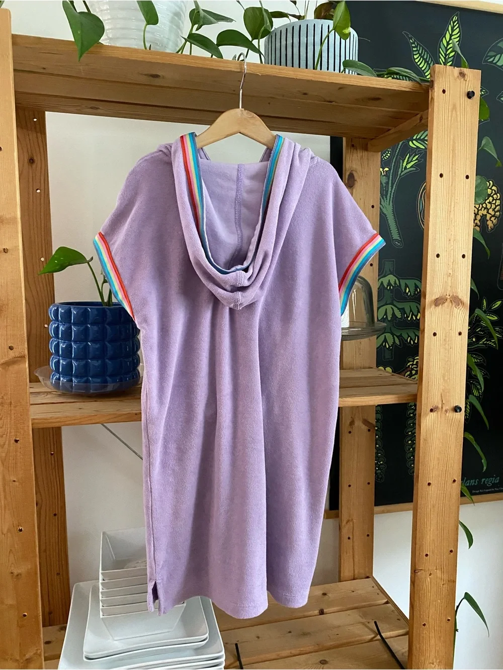 Hanna Andersson Lavender Purple Loop Terry Hoodie Swim Cover Up 8